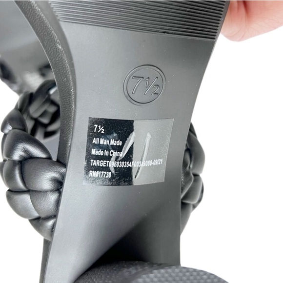 New in Box A New Day Women’s Black Basil Braided Square Toe Circle Textured Heel - Picture 14 of 16